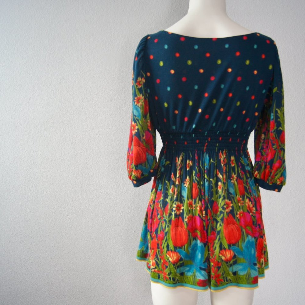 ORION LONDON | Multi Color Top Floral Elastic Waist Anthropologie - Picture 6 of 7